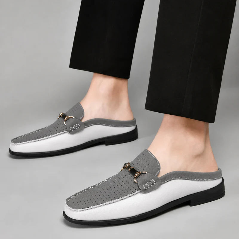 Yerson | Backless Perforated Slip-On Driving Loafers