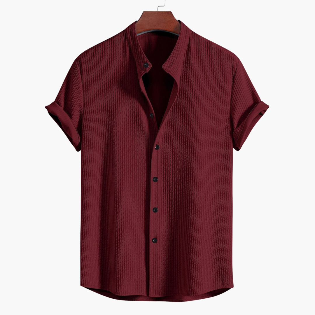 Geoffrey | Shirt with Textured Short Sleeves