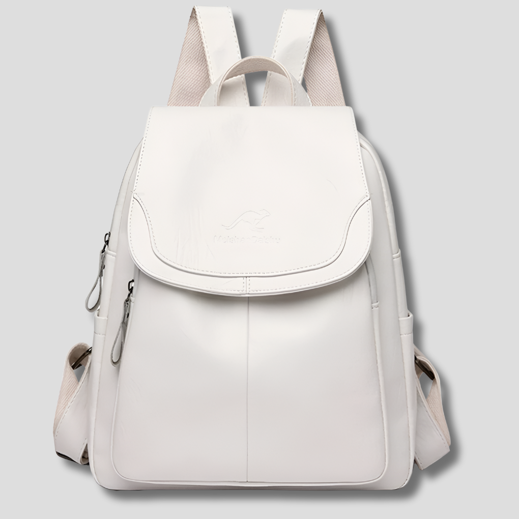 UrbanMuse | Leather Style Backpack with Flap Top