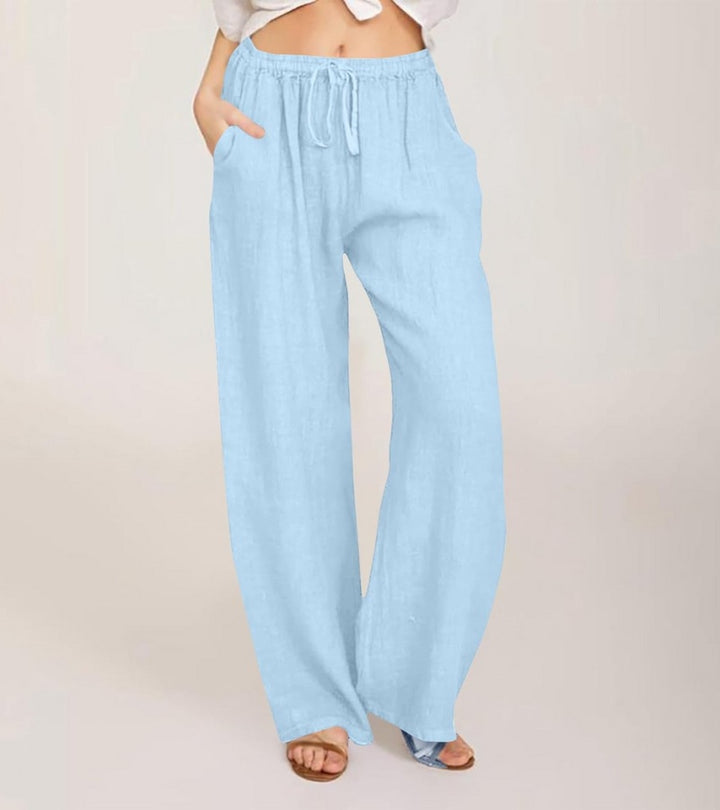 Maialen | Wide Leg Trousers Elastic Waist Drawstring