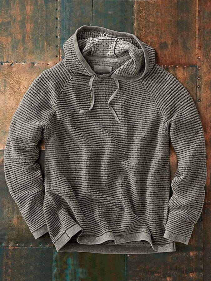 Jacob | Knitted Ribbed Drawstring Hoodie