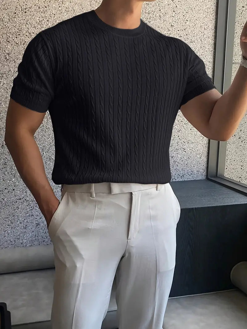 Kiril - Cable Knit Short Sleeve Jumper