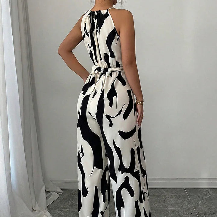 Jorinda | Printed Halterneck Wide Leg Jumpsuit