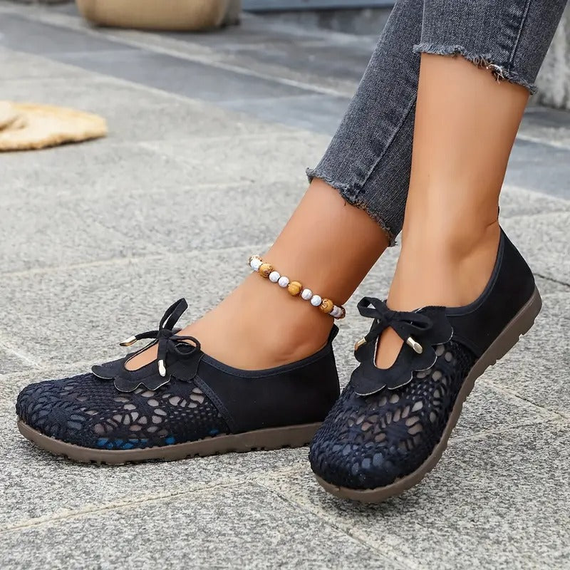 Danika | Floral Lace Slip-On Flat Shoes