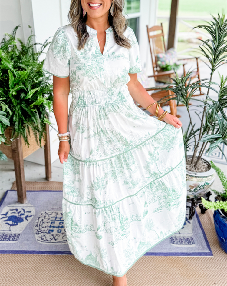 Ortrud | Maxi Dress with Scenic Print
