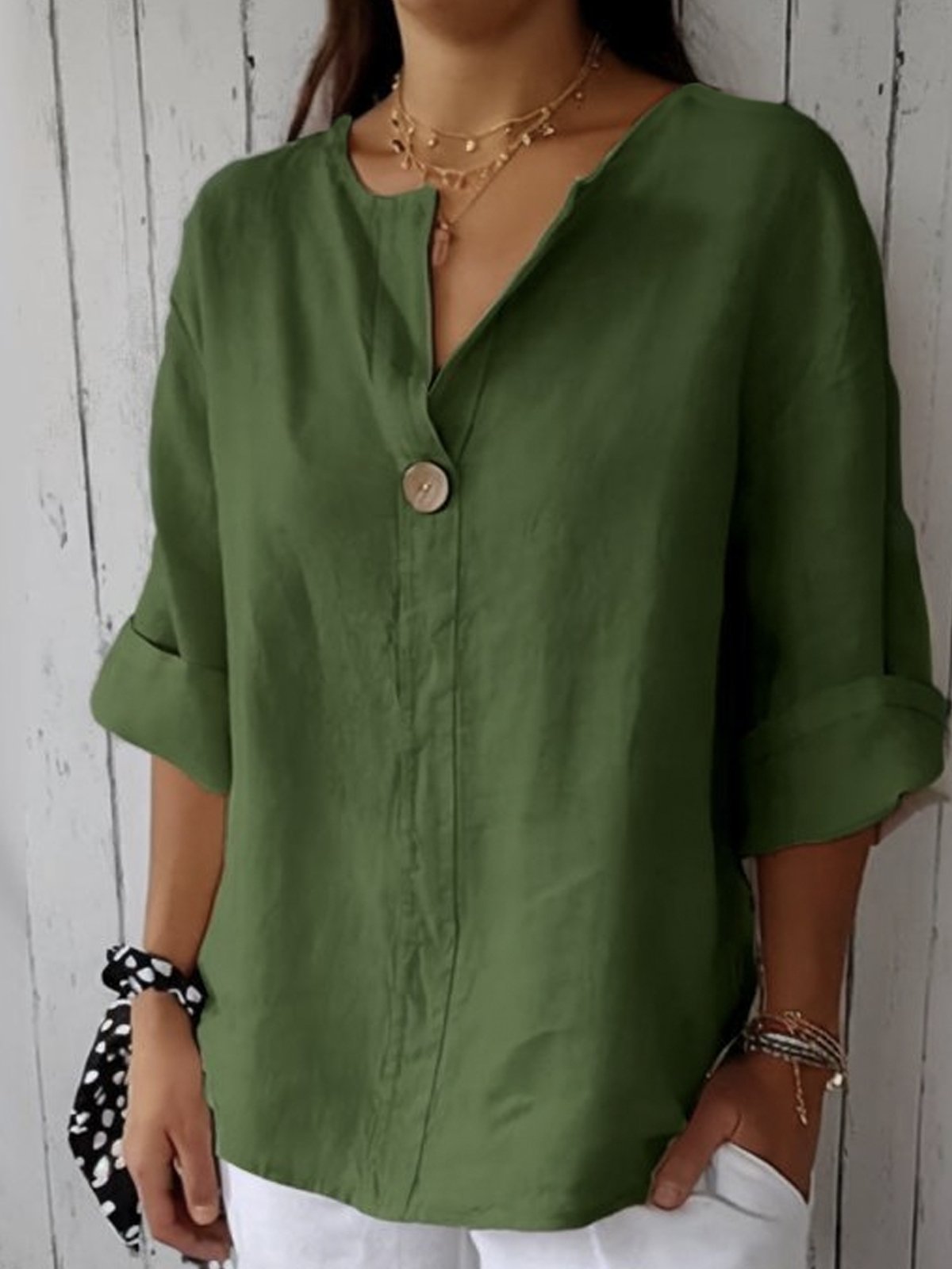 Yvonna | Loose Fit Button Front Blouse