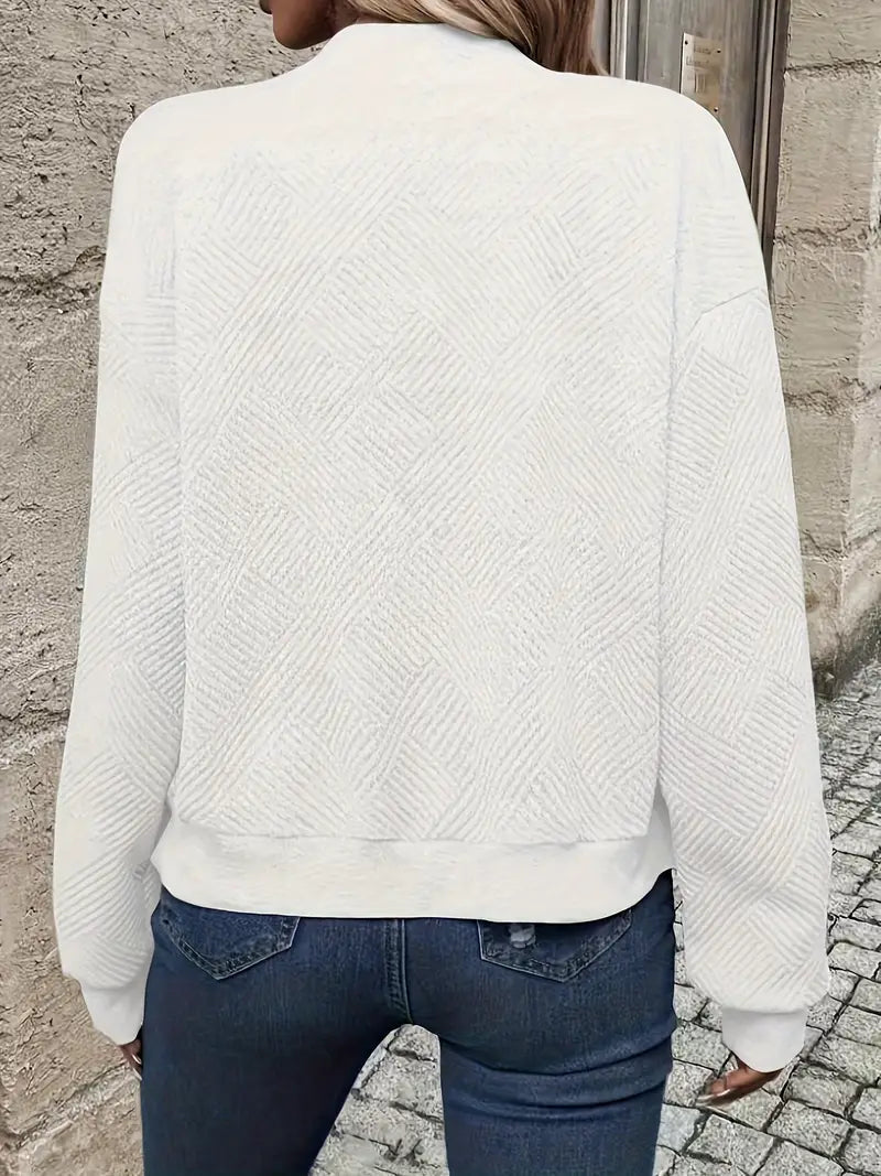 Juanita | Textured Zip-Up Long Sleeve Jacket