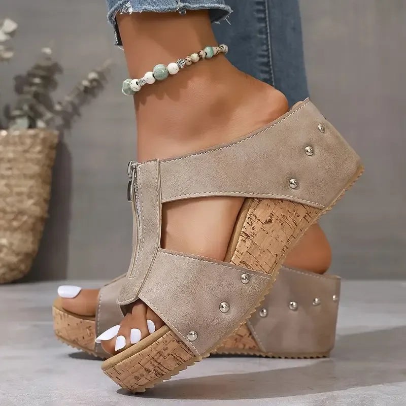 Aurea | Womens Open Toe Wedge Sandals