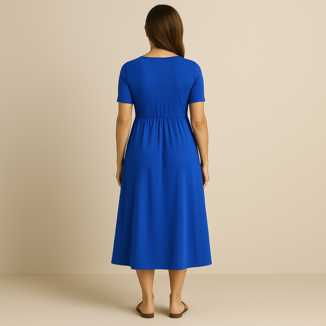 Bridgett | Dress Short Sleeve Wrap Front Midi