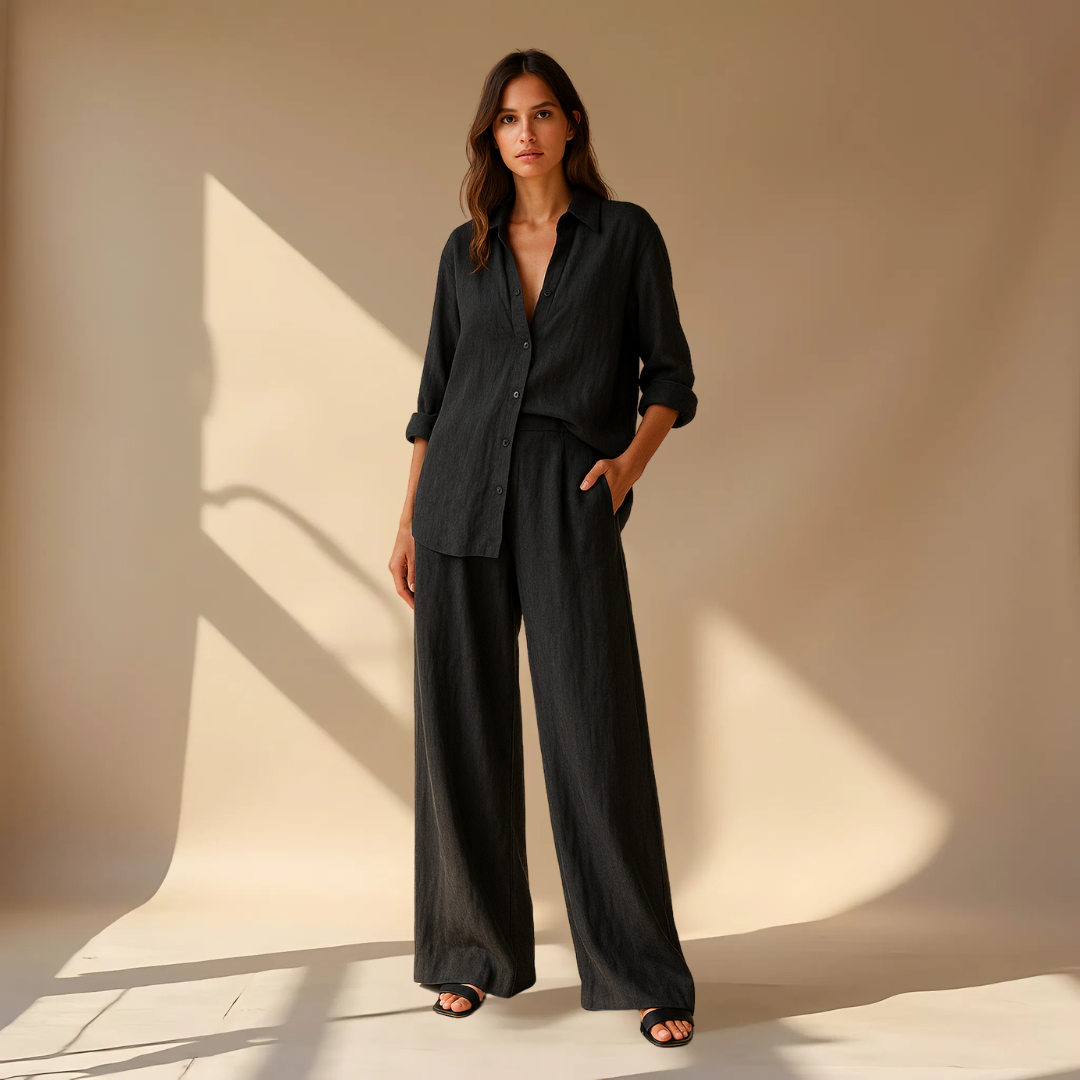 Ashleigh | Wide Leg Shirt and Trousers Co-Ord Set