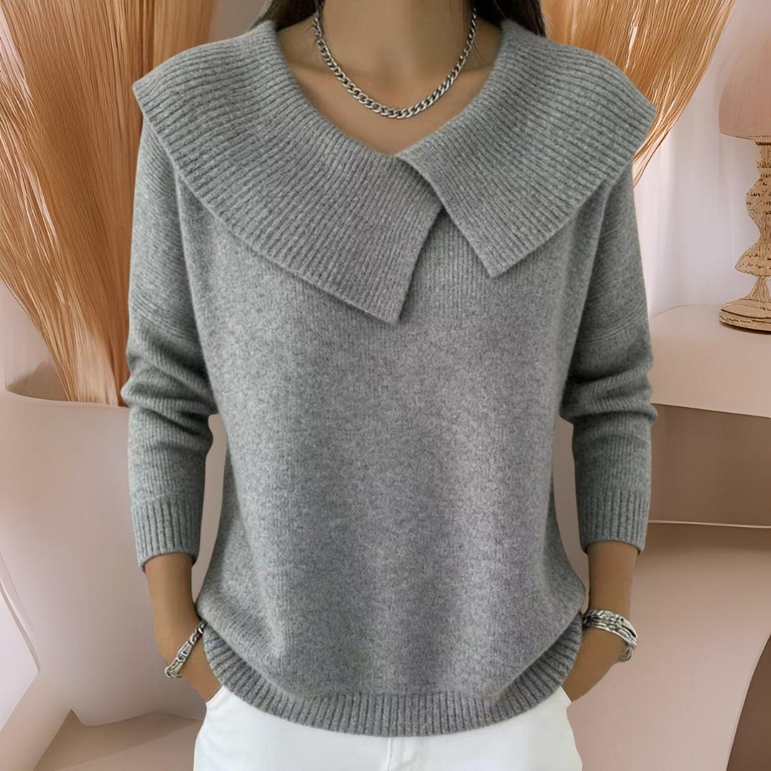 Yamina | Jumper Oversized Collar Long Sleeve Knit