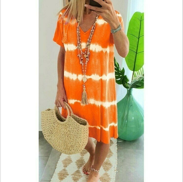 Karlaa | V-Neck Tie Dye Shift Dress
