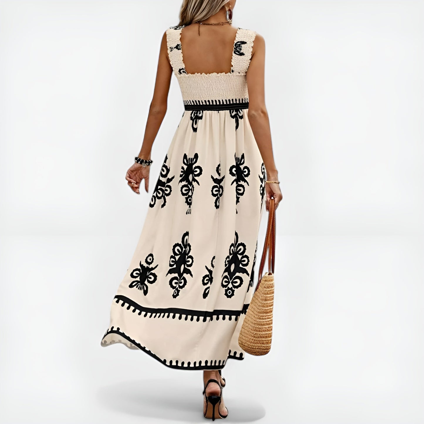 Anabelle | Floral Print Square Neck Maxi Dress