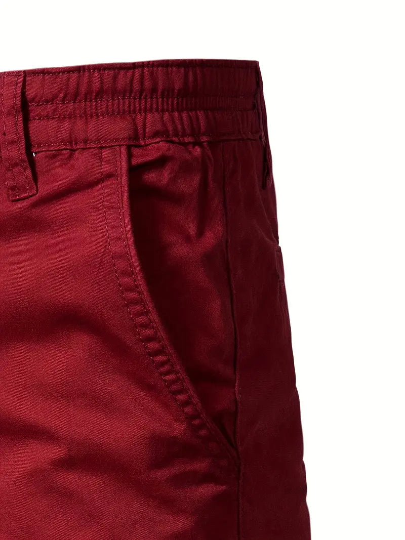 Baird - Casual Elastic Waist Pocket Shorts