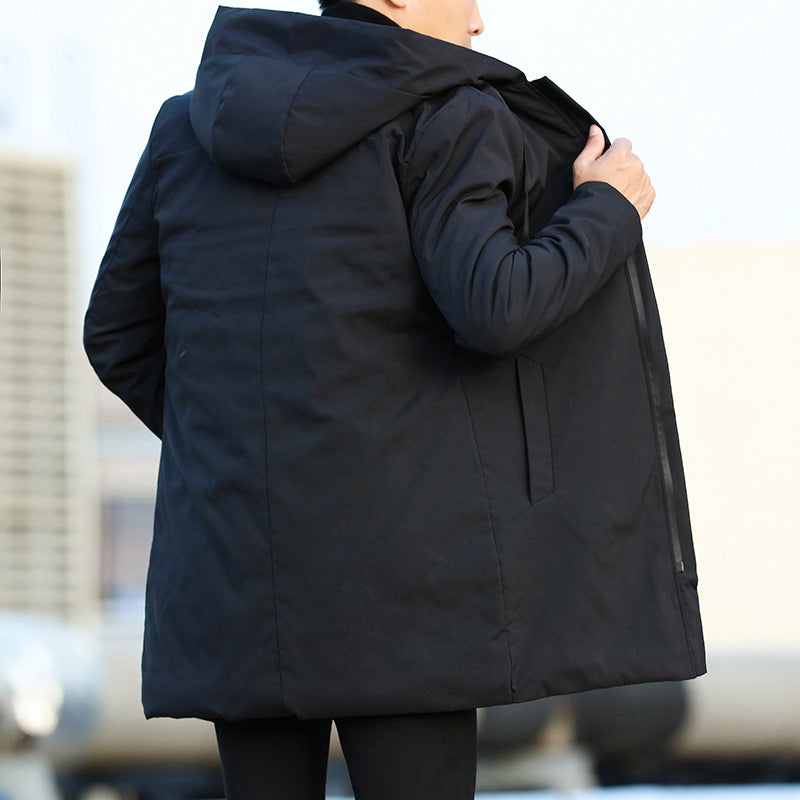 Aljoscha | Hooded Longline Zip Front Coat