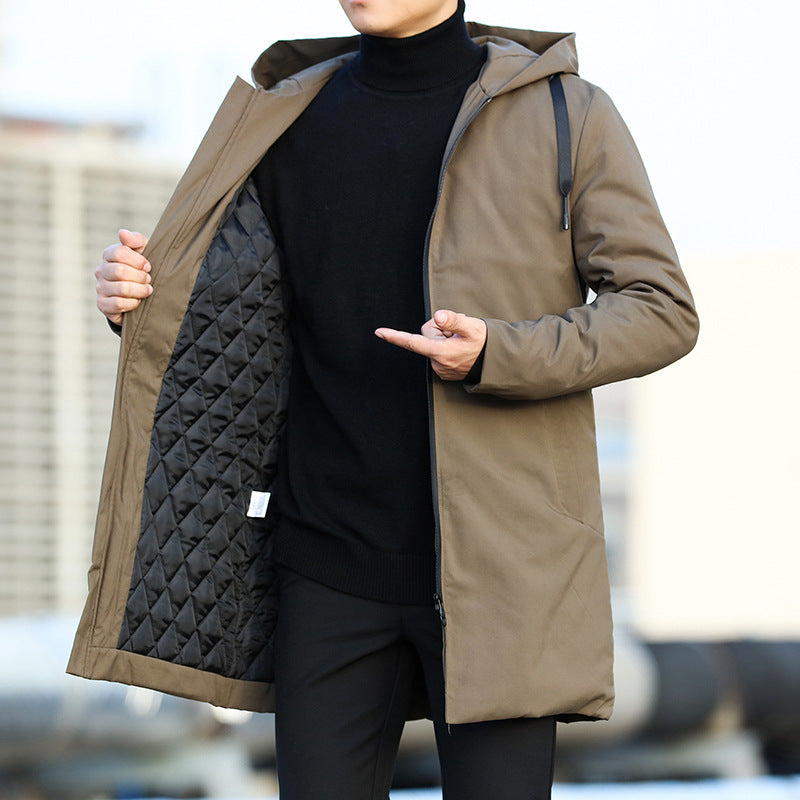 Aljoscha | Hooded Longline Zip Front Coat