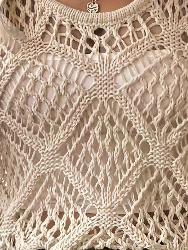 Zeham | Sleeveless Open Knit Crochet Vest