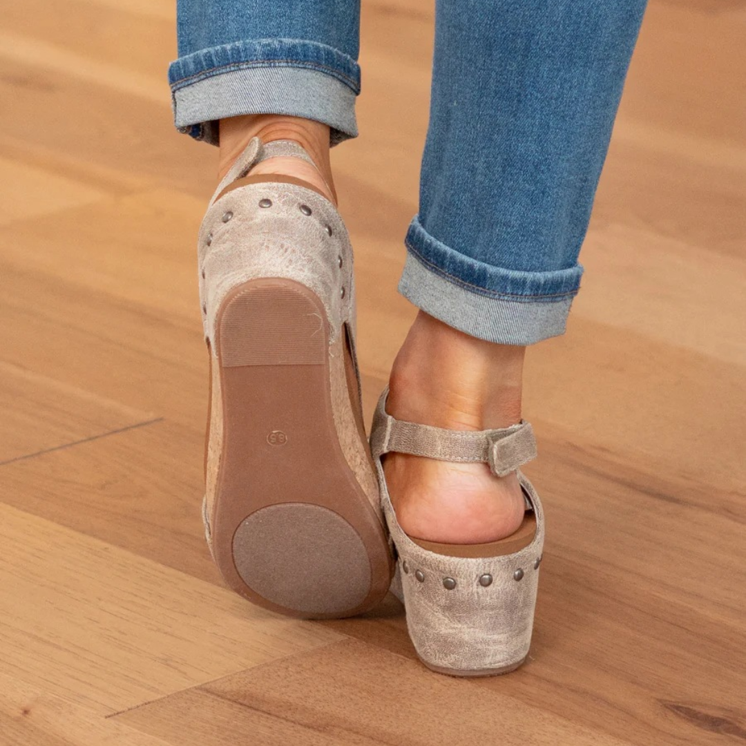 Makrina - Wedge Heel Open Toe Slingback Sandals