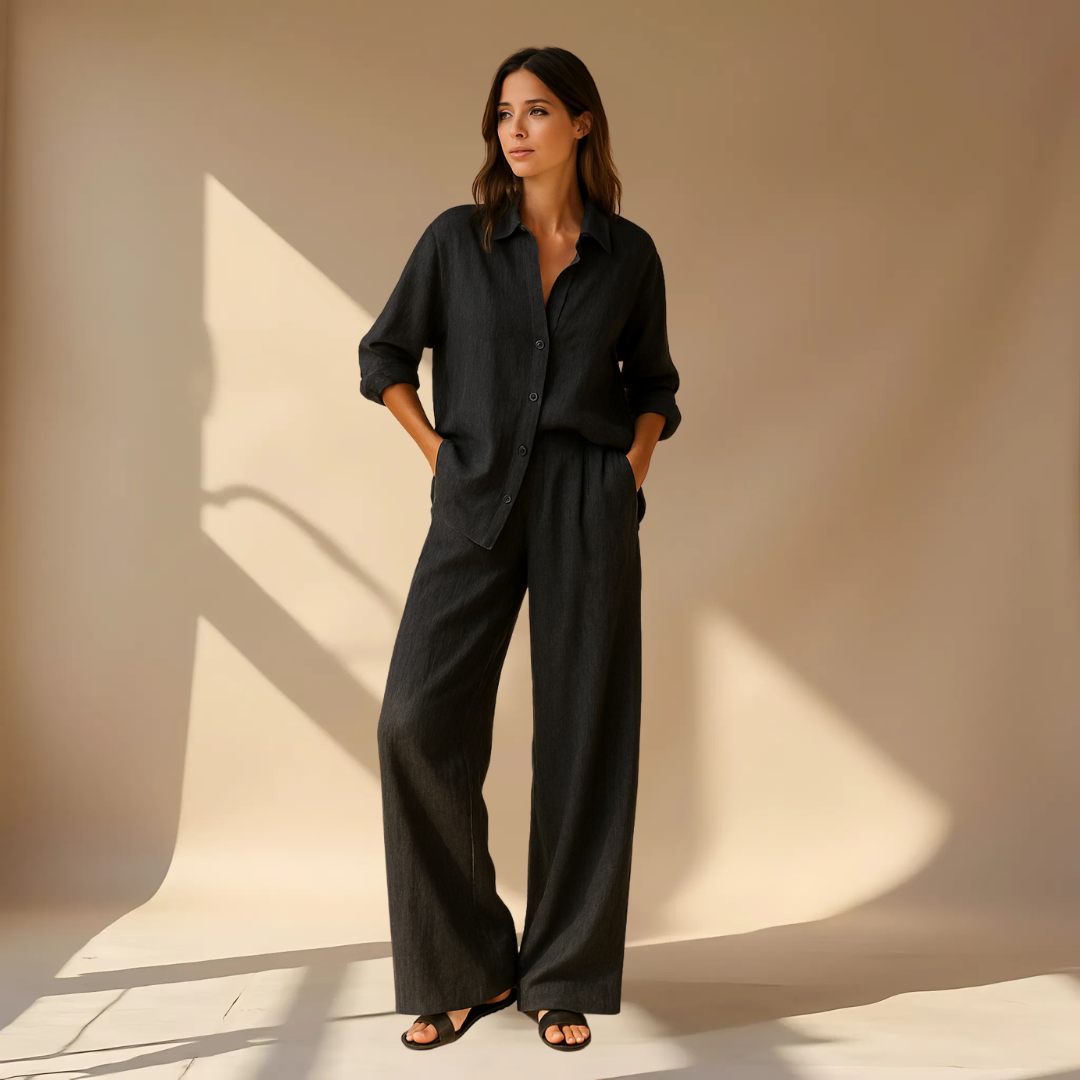 Ashleigh | Wide Leg Shirt and Trousers Co-Ord Set