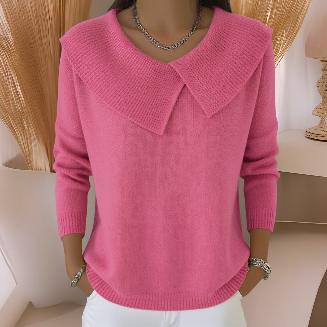 Yamina | Jumper Oversized Collar Long Sleeve Knit