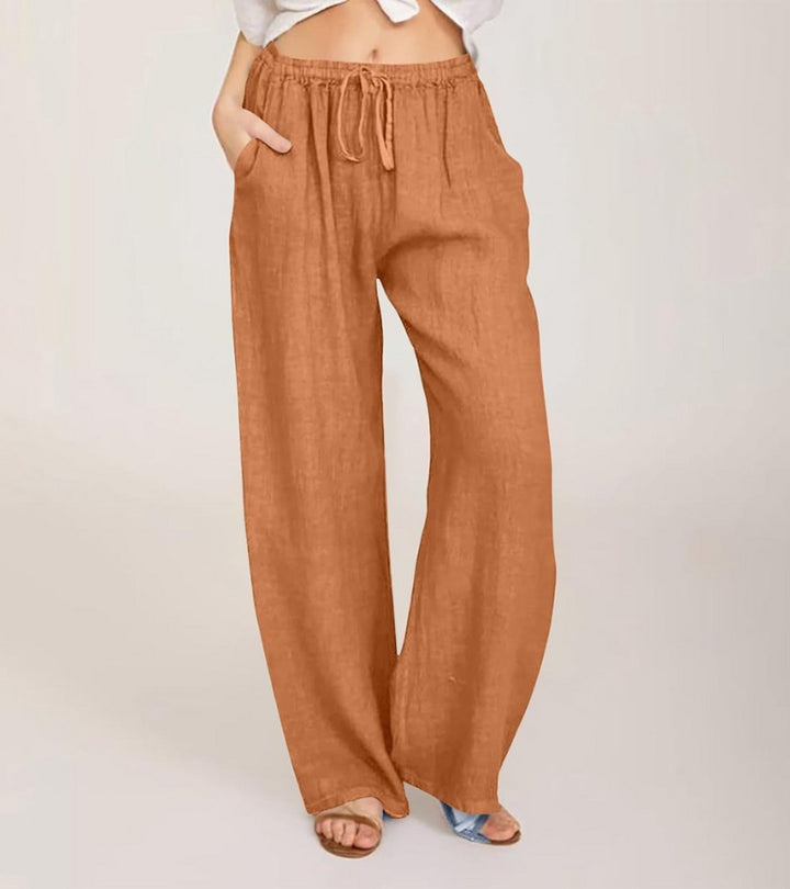 Maialen | Wide Leg Trousers Elastic Waist Drawstring