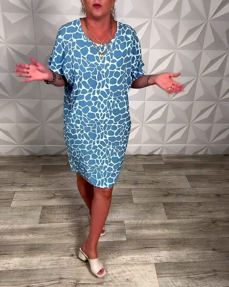 Salvinia | Abstract Print Short Sleeve Dress