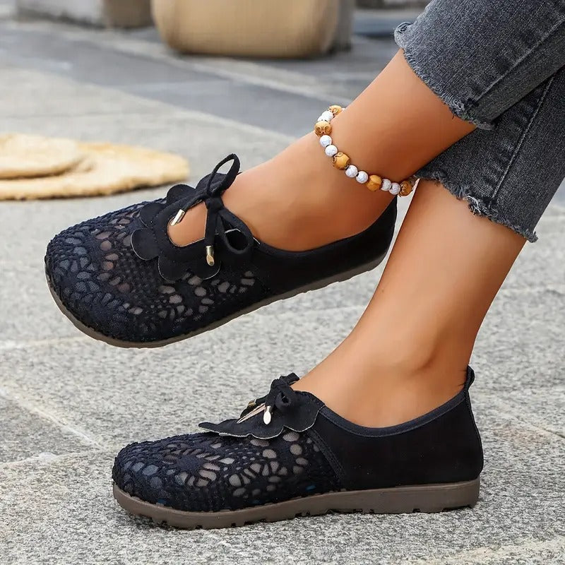 Danika | Floral Lace Slip-On Flat Shoes