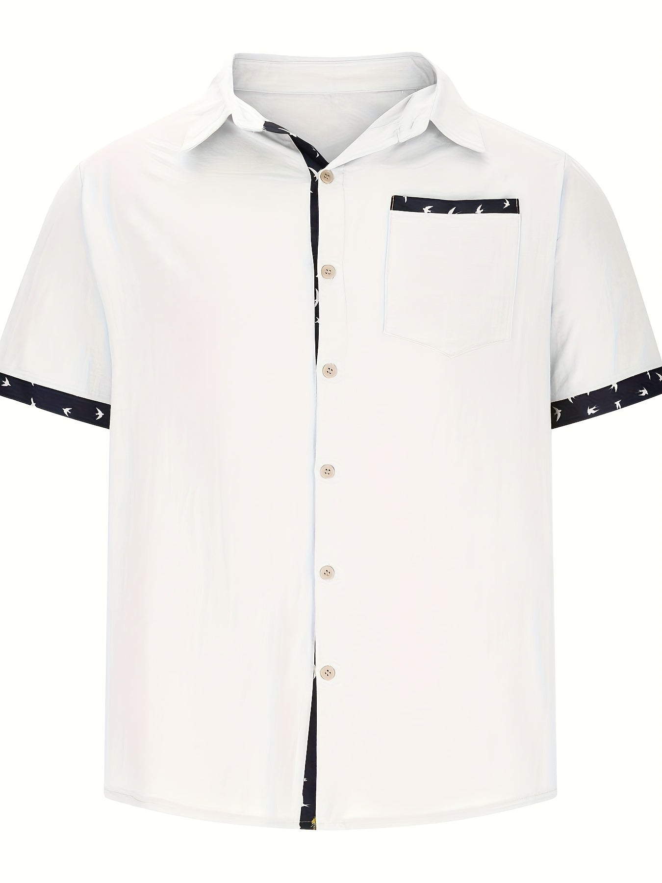 Julio - Short Sleeve Contrast Trim Button Shirt