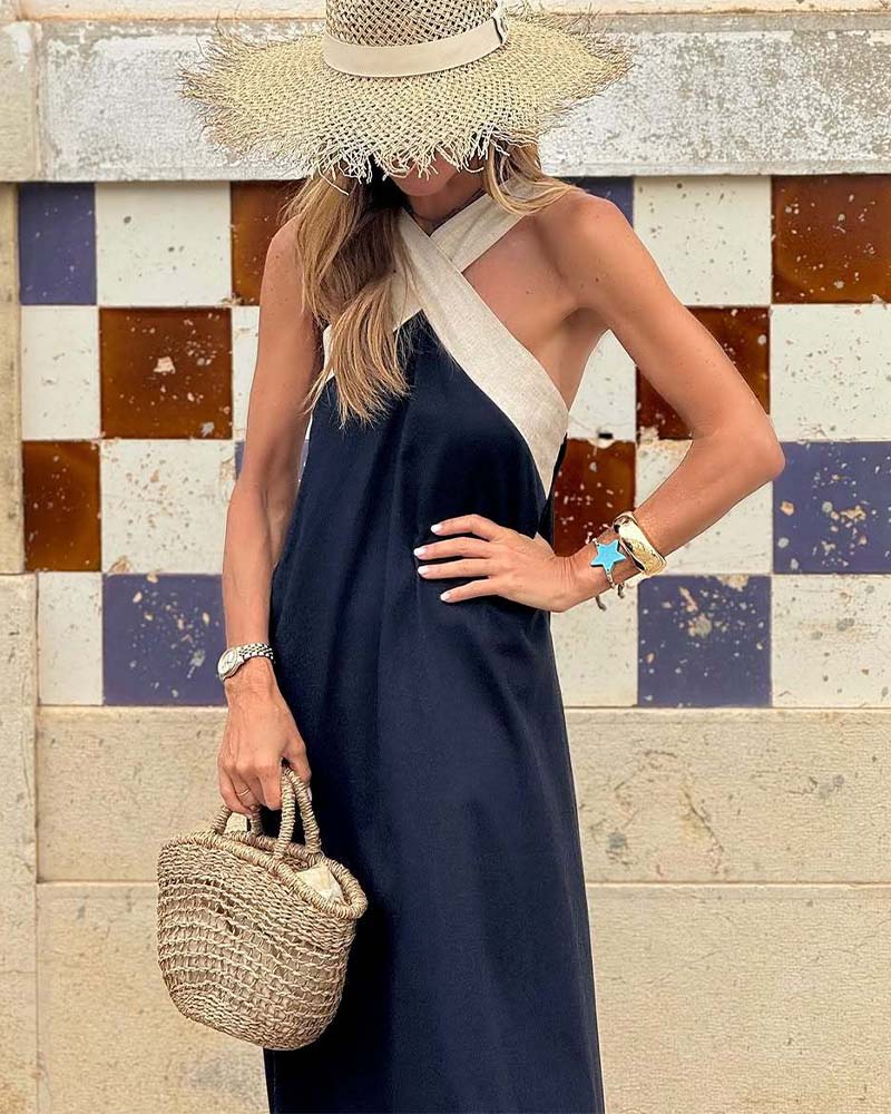 Giana | Cross Halterneck Maxi Dress
