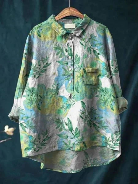 Emery | Painterly Floral Long Sleeve Blouse
