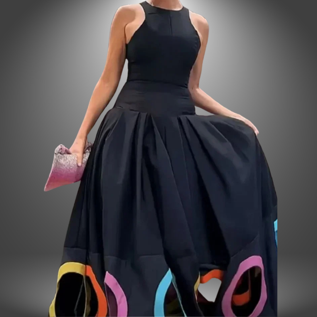 Luna | Maxi Dress Sleeveless Artistic Print