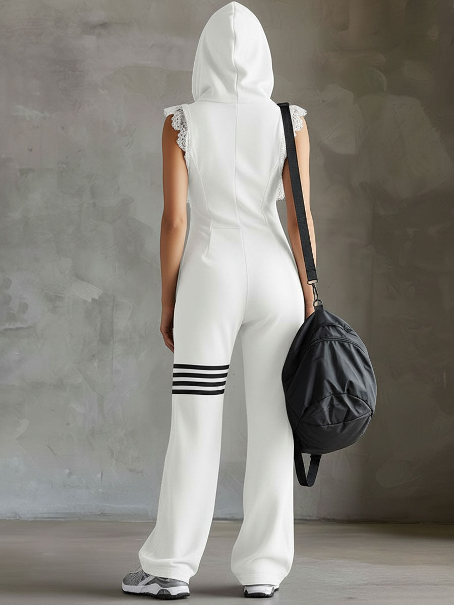 Riane | Hooded Sleeveless Wide Leg Jumpsuit