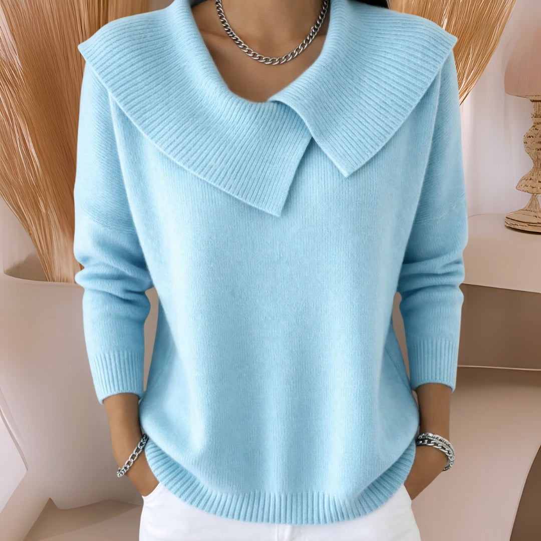 Yamina | Jumper Oversized Collar Long Sleeve Knit