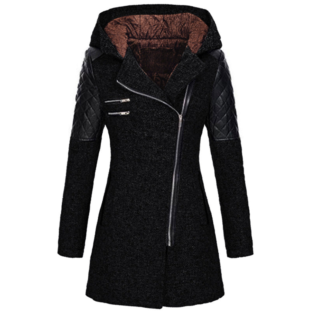 Eszter | Hooded Asymmetric Zip Longline Coat
