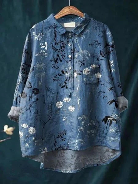 Emery | Painterly Floral Long Sleeve Blouse