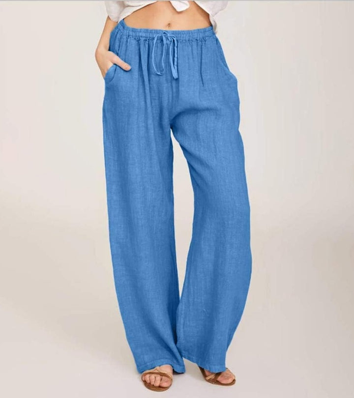 Maialen | Wide Leg Trousers Elastic Waist Drawstring