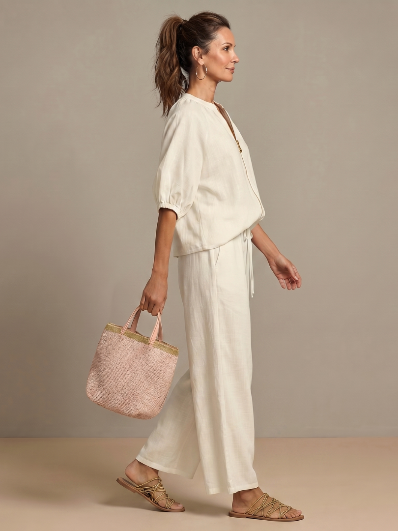 Sharina | Zip Front Wide Leg Trouser Set