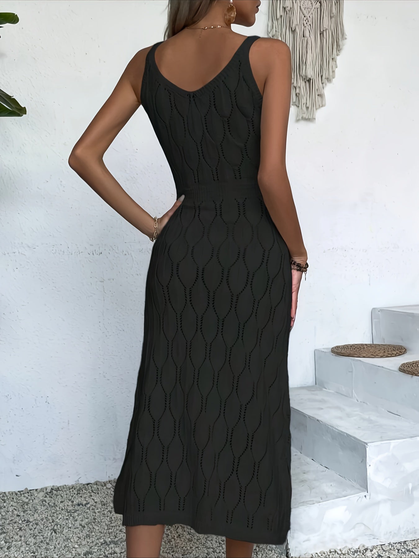 Luciana | Knitted V-Neck Sleeveless Midi Dress