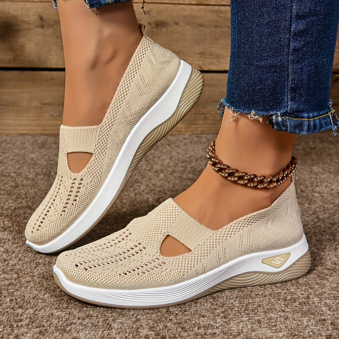 Raquel | Knit Slip-On Sneakers with Cutout Design