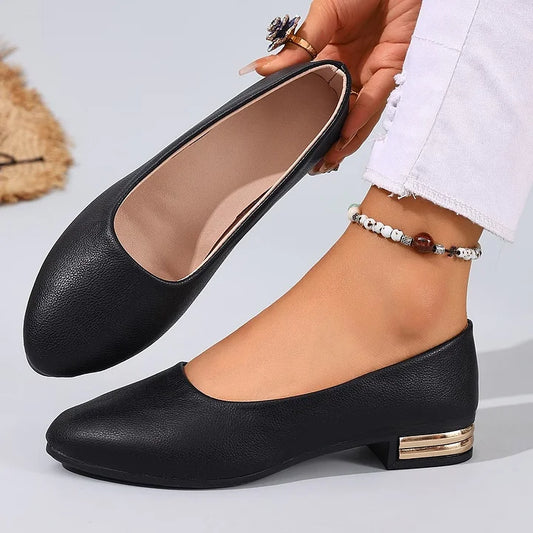 Kenzie | Low Heel Round Toe Ballet Flats