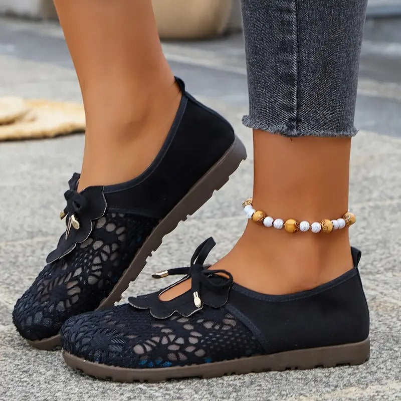 Danika | Floral Lace Slip-On Flat Shoes