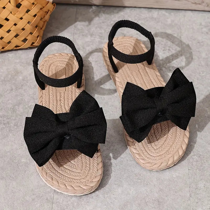 Michela | Bow Strap Flat Open Toe Sandals