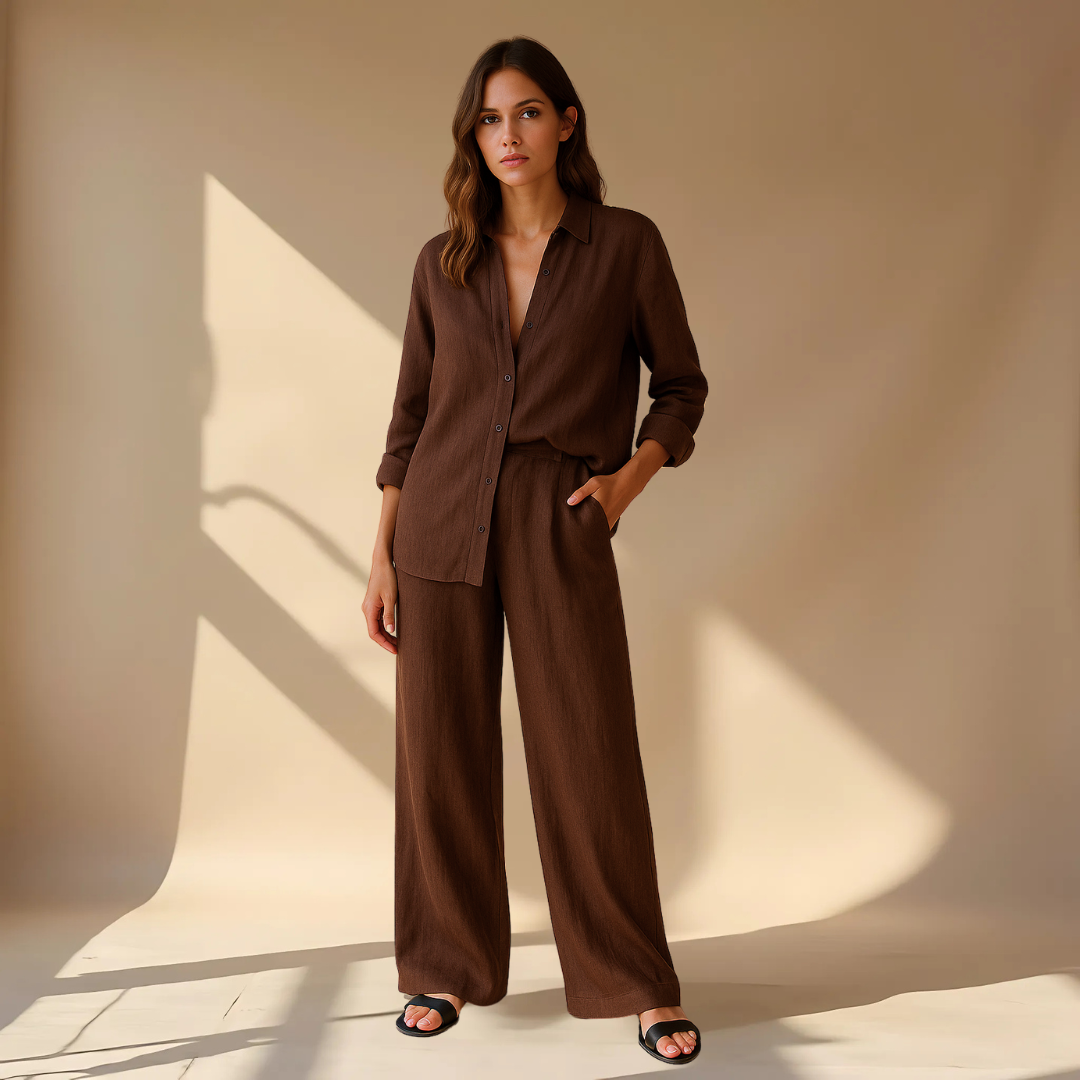 Ashleigh | Wide Leg Shirt and Trousers Co-Ord Set