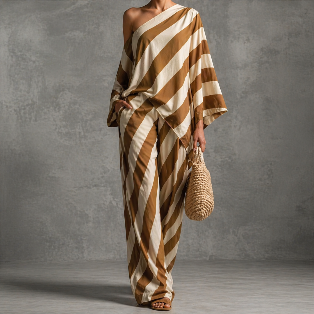 Elliotte | Striped Wide Leg Co Ord Set