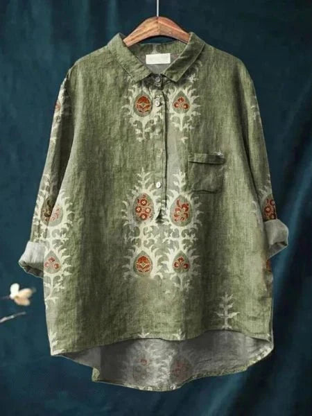 Emery | Painterly Floral Long Sleeve Blouse