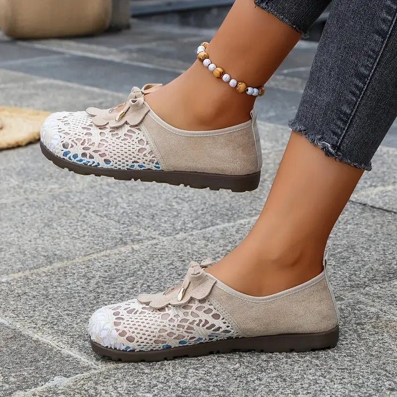 Danika | Floral Lace Slip-On Flat Shoes