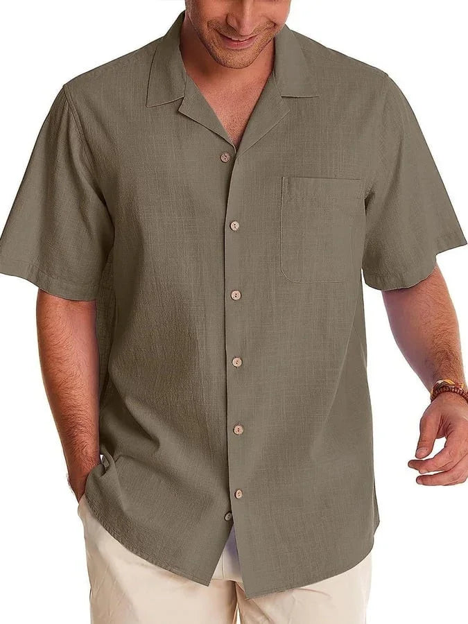 Huib | Short Sleeve Revere Collar Pocket Shirt