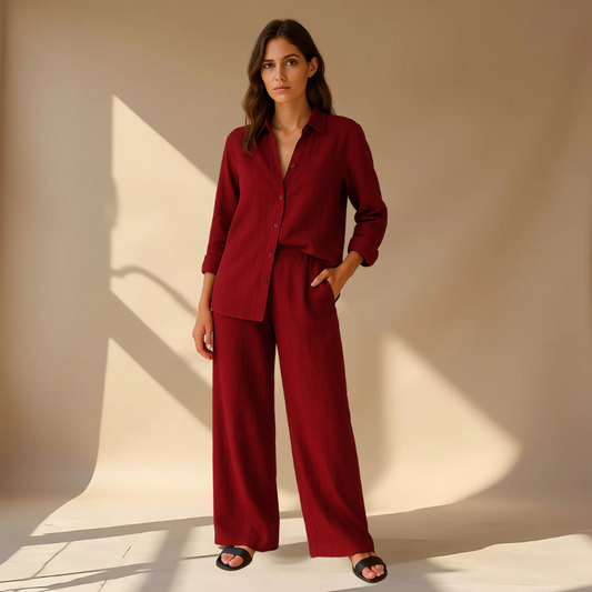 Ashleigh | Wide Leg Shirt and Trousers Co-Ord Set