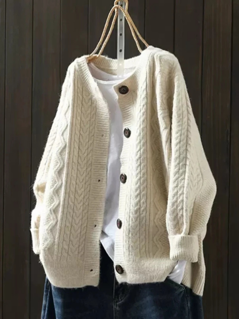 Naiomi | Cable Knit Button Front Cardigan