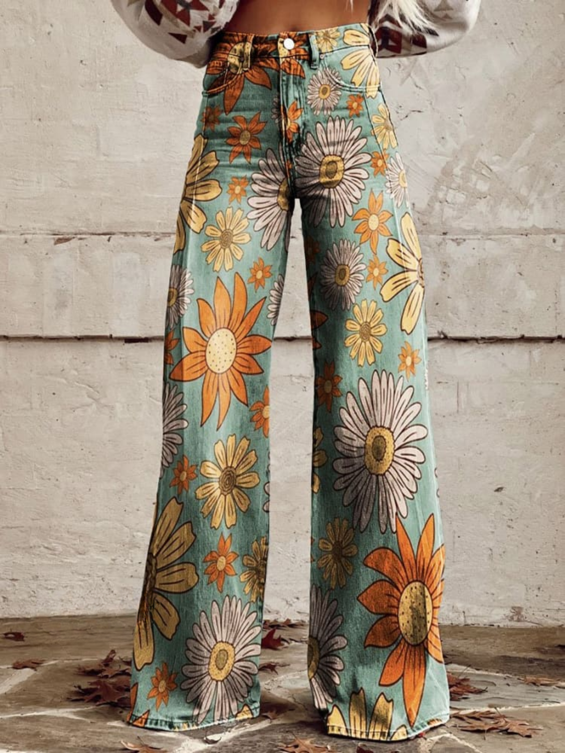 Cirilla | Floral Print High-Waist Wide-Leg Trousers